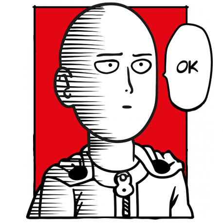 Ok saitama viñeta rojo